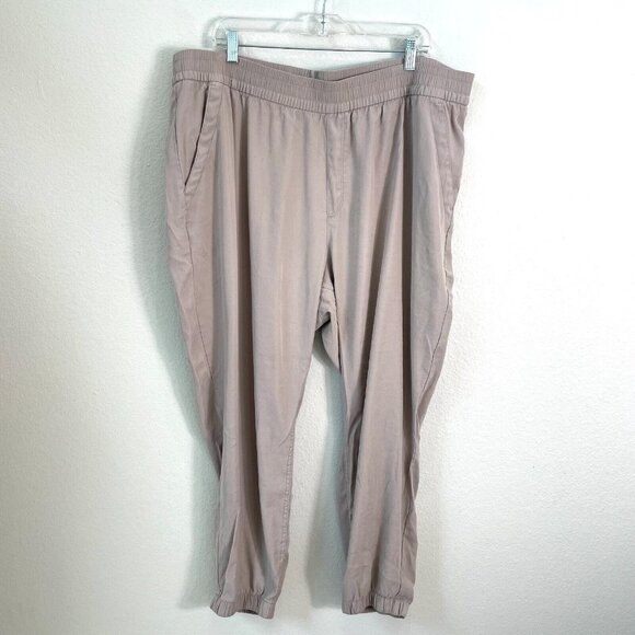 Old Navy Womens Plus XXL Tan Jogger Pants Pull On Elastic Waist Comfort - Picture 1 of 8